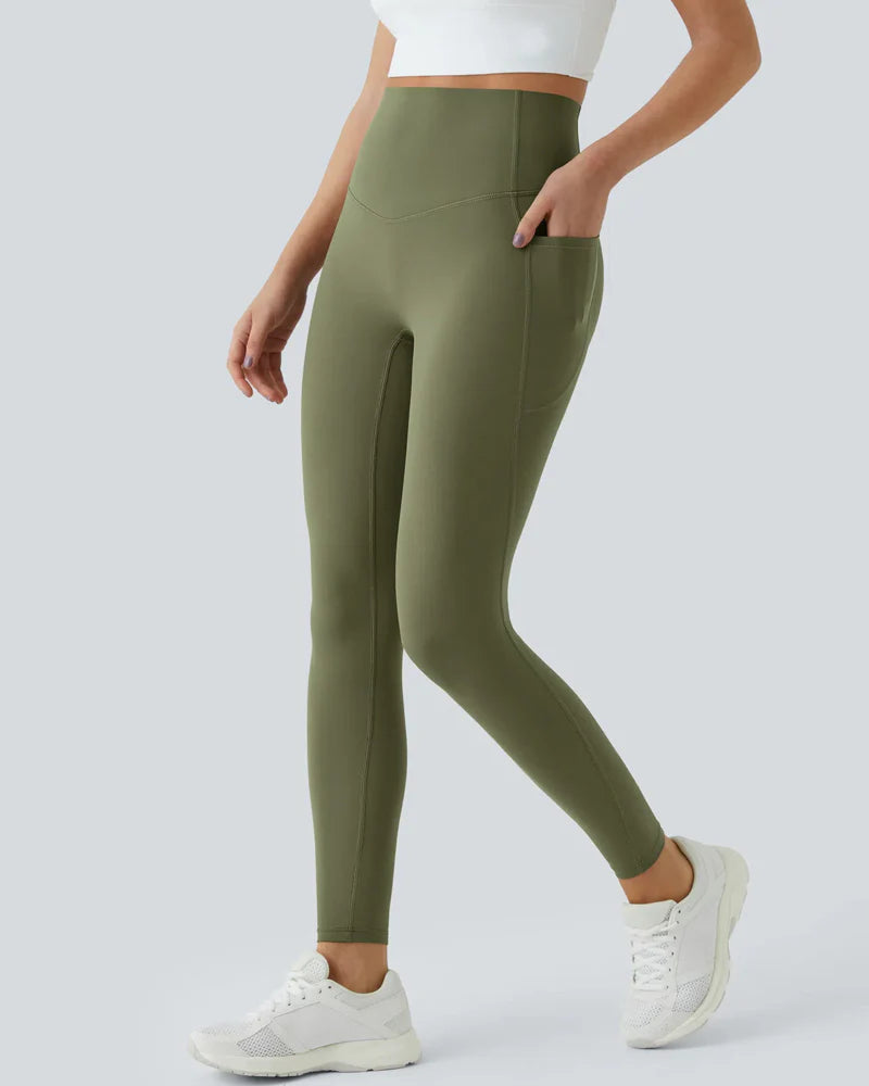 High Waisted Butt Lifting Tummy Control Side Pocket Shaping Training Leggings