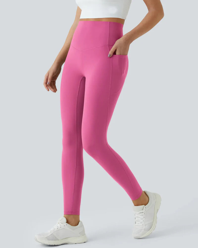 High Waisted Butt Lifting Tummy Control Side Pocket Shaping Training Leggings