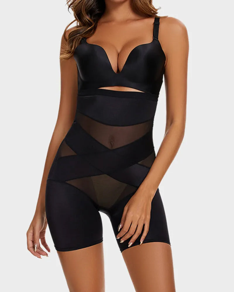 Crossover Bandage High Waist Hip-Lifting Shorts