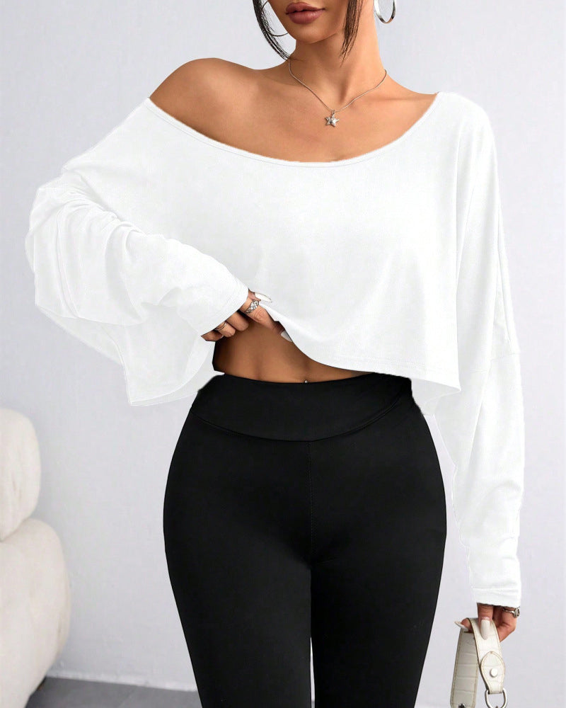 Women's Solid Off Shoulder Tee For All Seasons
