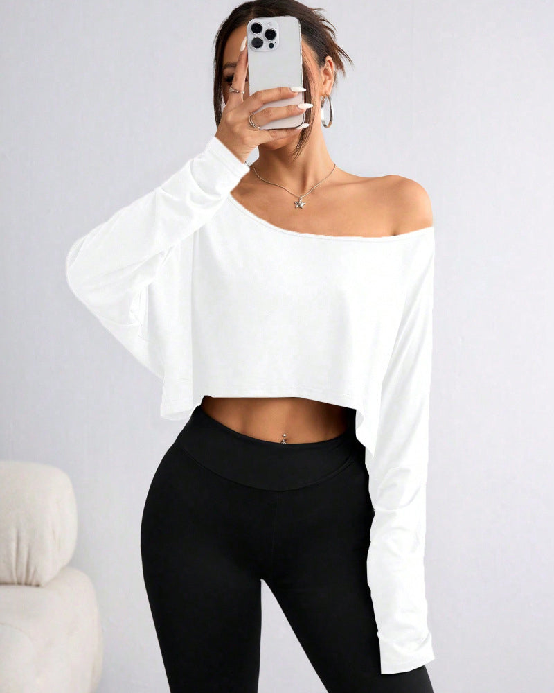 Women's Solid Off Shoulder Tee For All Seasons