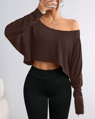 Women's Solid Off Shoulder Tee For All Seasons