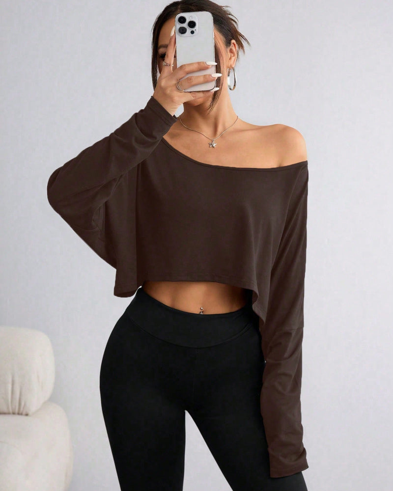 Women's Solid Off Shoulder Tee For All Seasons