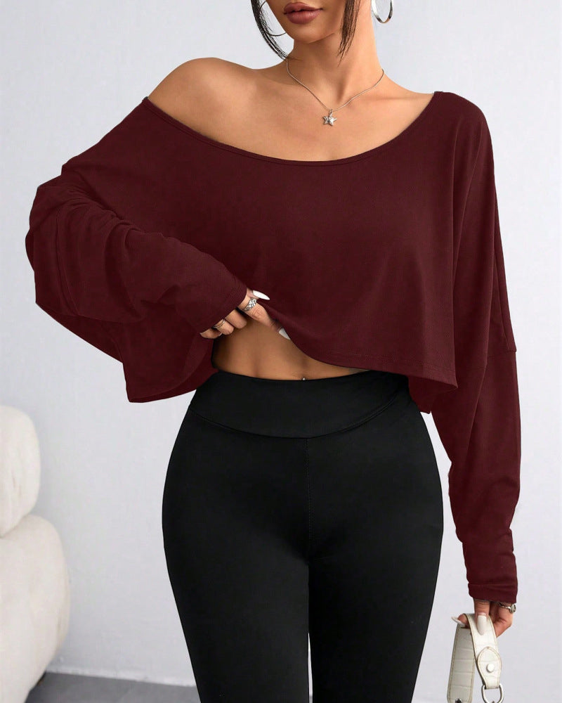 Women's Solid Off Shoulder Tee For All Seasons