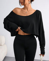 Women's Solid Off Shoulder Tee For All Seasons