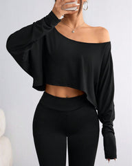 Women's Solid Off Shoulder Tee For All Seasons