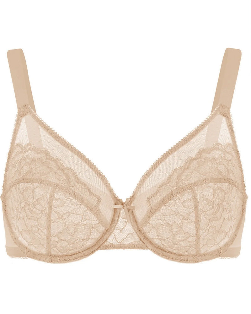 Full Coverage Lace Minimizer Bra - Petal