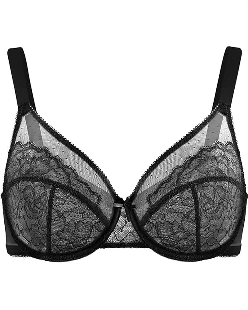 Full Coverage Lace Minimizer Bra - Petal