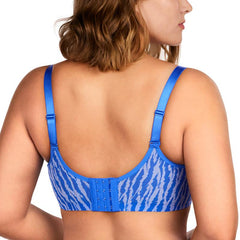 Zebra Wild Unlined Blue Underwire Mesh Bra Set