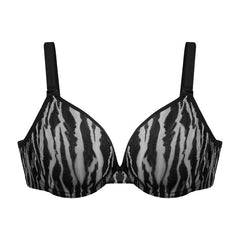 Zebra Wild Unlined Blue Underwire Mesh Bra Set