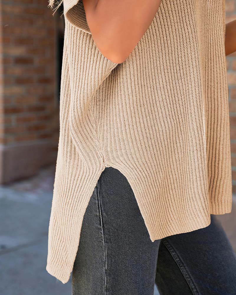 Women's Oversized Loose Round Neck Knitted Top