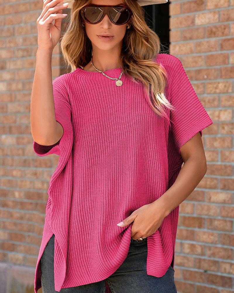 Women's Oversized Loose Round Neck Knitted Top