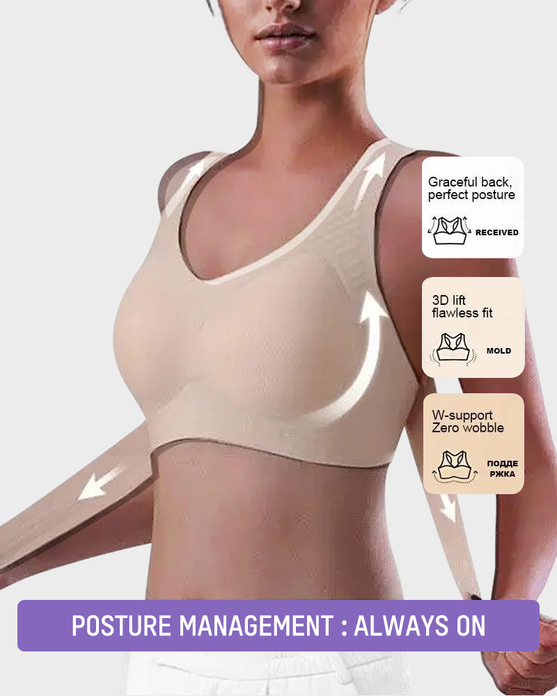 Front Closure Cross-Back Wireless Posture Bra