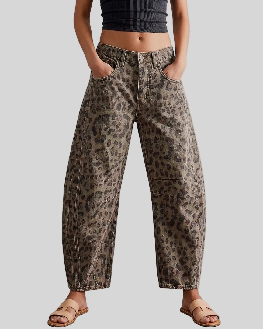 Women's High Waisted Wide Leg Baggy Cropped Barrel Jeans Plus Size