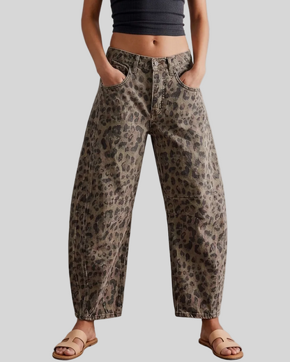 Women's High Waisted Wide Leg Baggy Cropped Barrel Jeans Plus Size