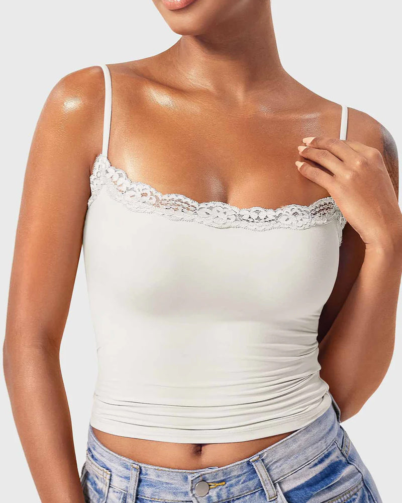 Padded Lace Cami Top Double Lined Sexy Tank Top