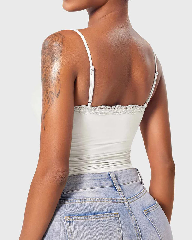 Padded Lace Cami Top Double Lined Sexy Tank Top