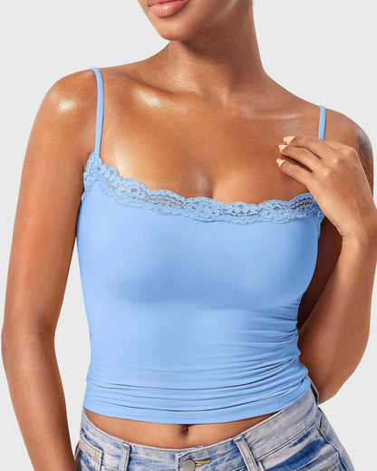 Padded Lace Cami Top Double Lined Sexy Tank Top