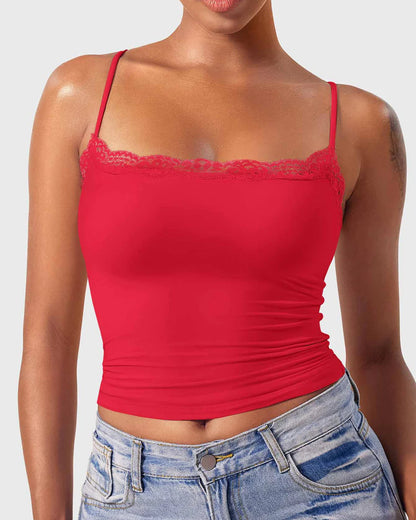 Padded Lace Cami Top Double Lined Sexy Tank Top