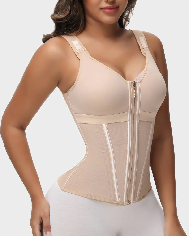 Double-Layer Tummy Control Waist Shaper Girdle With Bra
