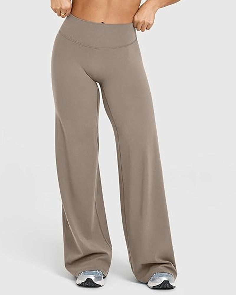 High Waist Stretch Casual Soft Straight Leg Bottoms