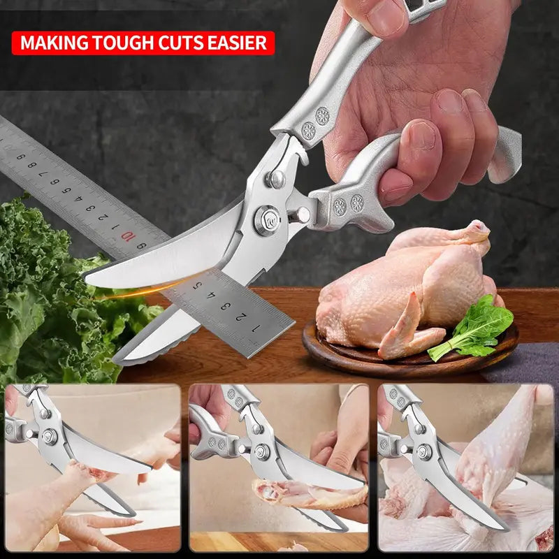 Kitchen Shears with Slip Handle & Safety Lock