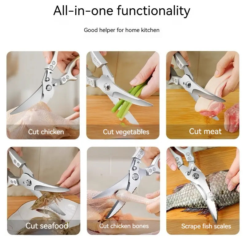 Kitchen Shears with Slip Handle & Safety Lock