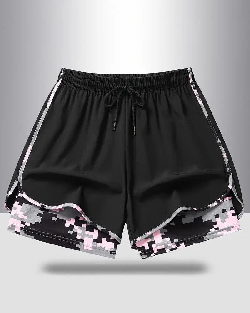 Womens Athletic Shorts with Built In Liner and Drawstring Waist