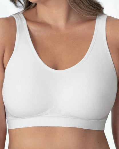 Plus Size Seamless Wireless Bra with Sewn-In Pads for Curvy Women