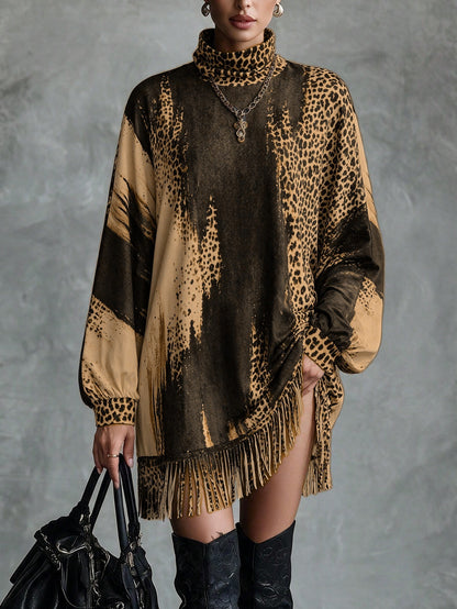 Loose Vintage High-Street Fall Winter Sweater Dress
