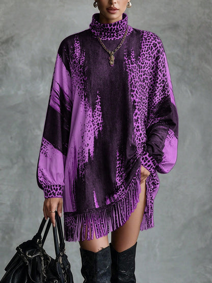 Loose Vintage High-Street Fall Winter Sweater Dress