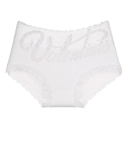 Rhinestone Lace High Waist Seamless Women's Panties