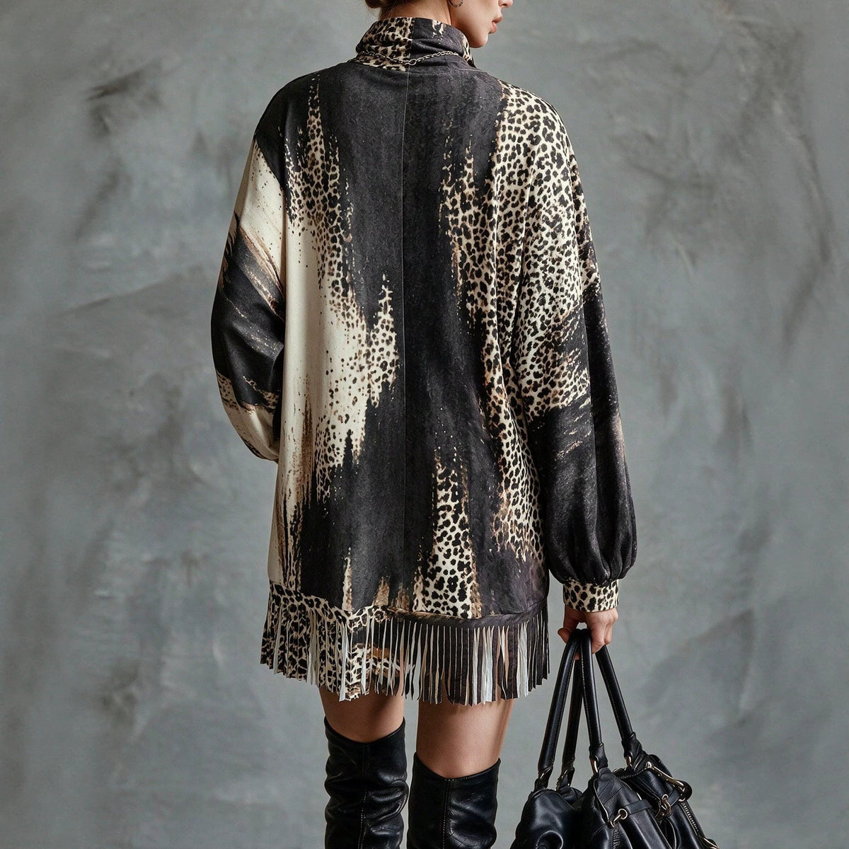 Loose Vintage High-Street Fall Winter Sweater Dress