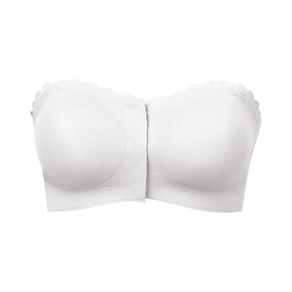 Wavy Trim Seamless Tube Top Bralette