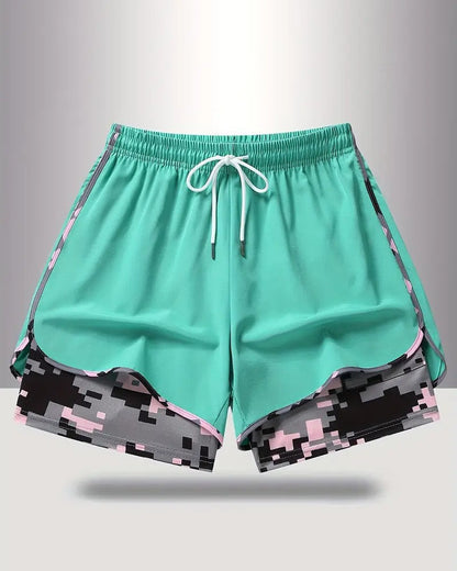 Womens Athletic Shorts with Built In Liner and Drawstring Waist