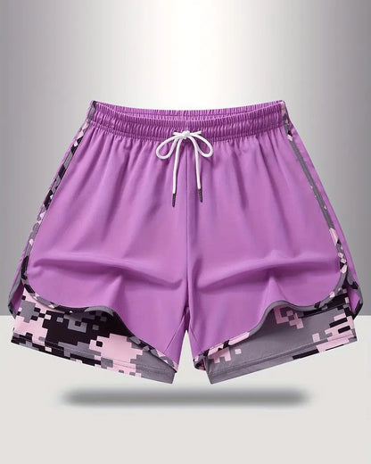 Womens Athletic Shorts with Built In Liner and Drawstring Waist