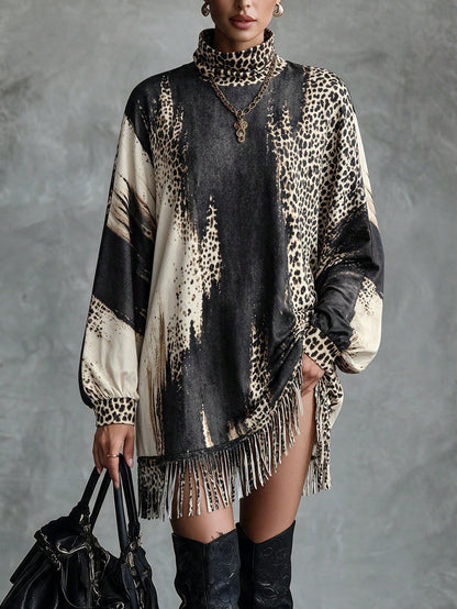 Loose Vintage High-Street Fall Winter Sweater Dress