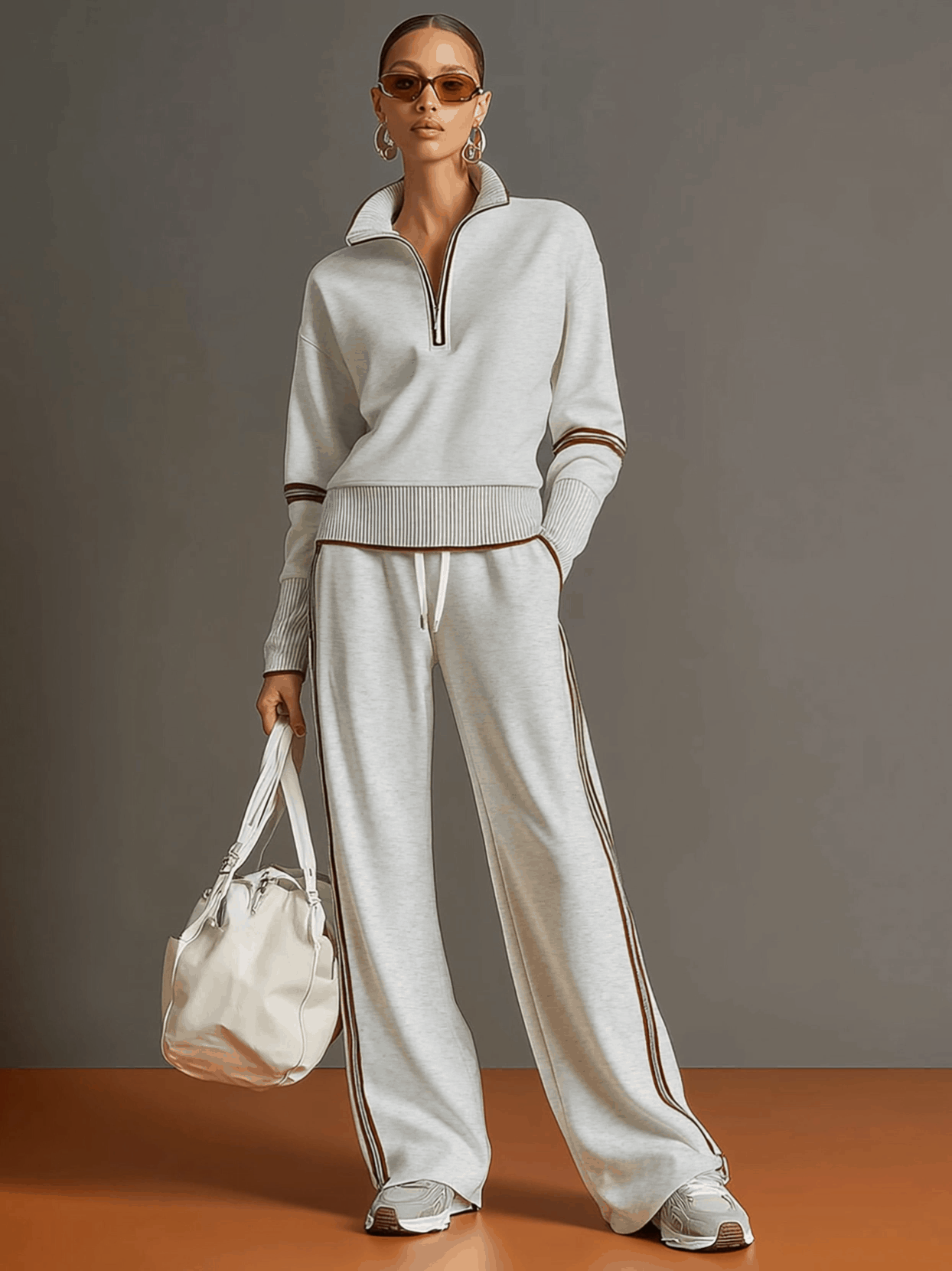 Soft-Touch Wide-Leg Two-Piece Set