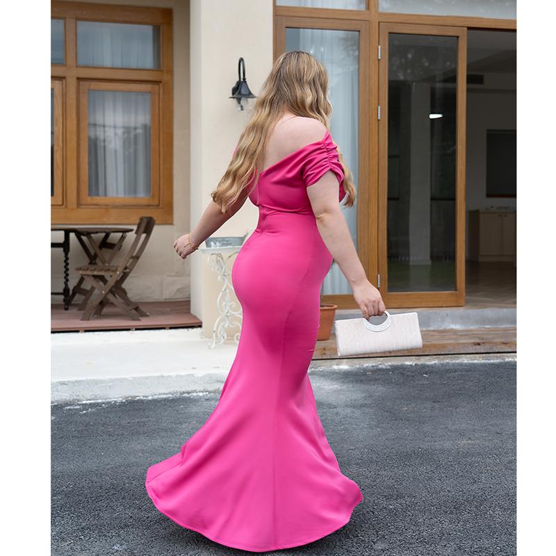 Elegant Sleeveless Off Shoulder Bodycon Long Formal Party Evening Dress