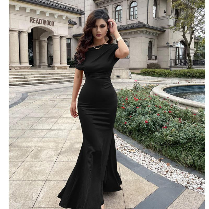 Elegant Sleeveless Off Shoulder Bodycon Long Formal Party Evening Dress