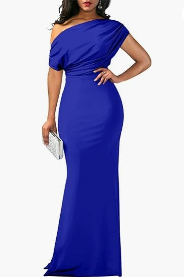 Elegant Sleeveless Off Shoulder Bodycon Long Formal Party Evening Dress