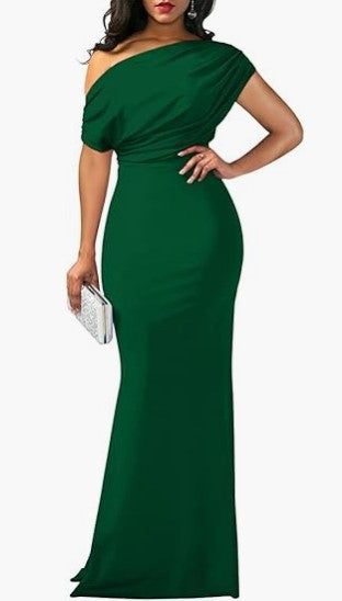 Elegant Sleeveless Off Shoulder Bodycon Long Formal Party Evening Dress