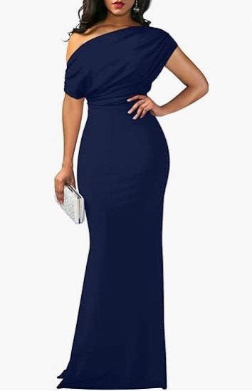 Elegant Sleeveless Off Shoulder Bodycon Long Formal Party Evening Dress