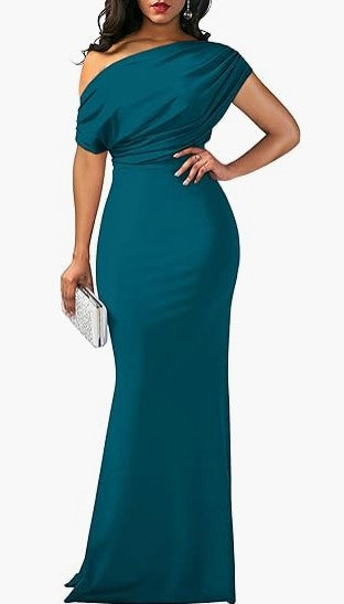 Elegant Sleeveless Off Shoulder Bodycon Long Formal Party Evening Dress