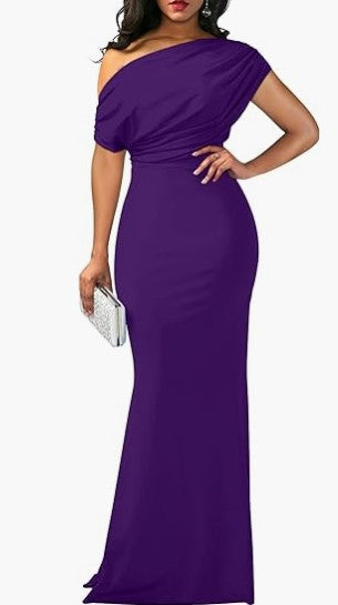 Elegant Sleeveless Off Shoulder Bodycon Long Formal Party Evening Dress