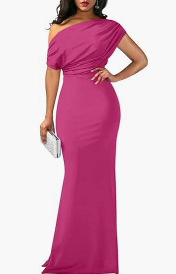 Elegant Sleeveless Off Shoulder Bodycon Long Formal Party Evening Dress