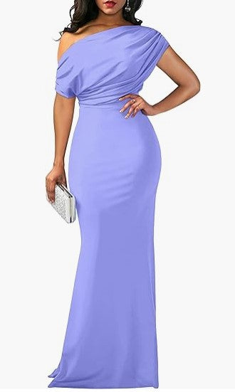 Elegant Sleeveless Off Shoulder Bodycon Long Formal Party Evening Dress