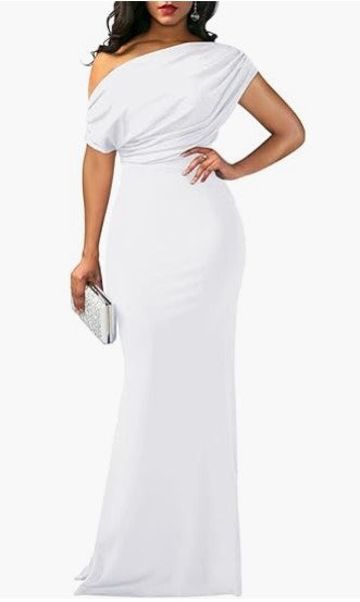 Elegant Sleeveless Off Shoulder Bodycon Long Formal Party Evening Dress