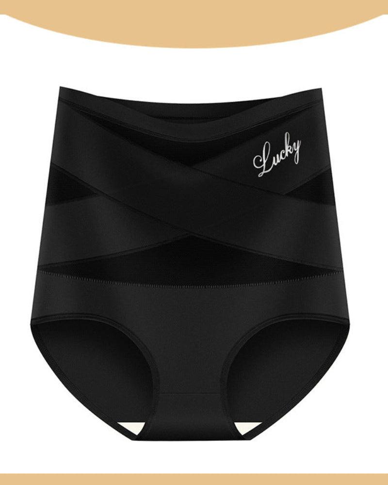 High-Waist Tummy Control Seamless Shaping Panties  - Black