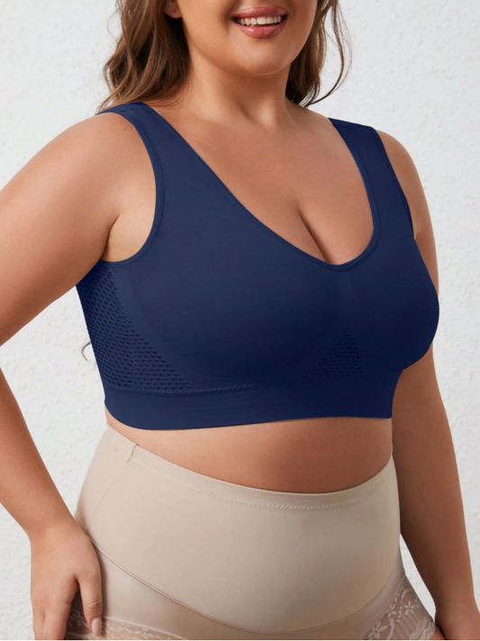 🔥Plus Size Up to 5XL🔥Curvy Breathable Hollow Out Wireless Bra (5 Pack)